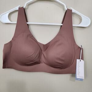 New! Ambrielle Comfort No Show Scoop Neck Lounge Bra Wirefree Comfort SZ XL